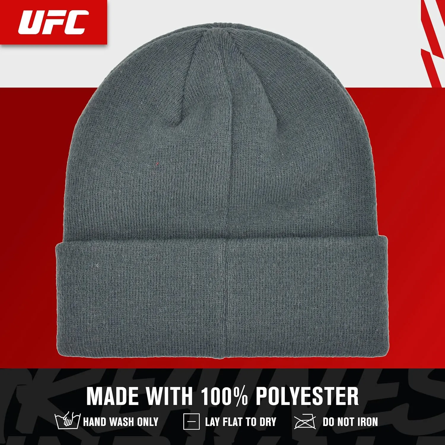 Concept One UFC Beanie Hat, Cuffed Winter Knit Cap with Logo