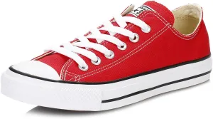 Converse Chuck Taylor All Star Canvas Low Top Sneaker, Red ,8 US Men/10 US Women