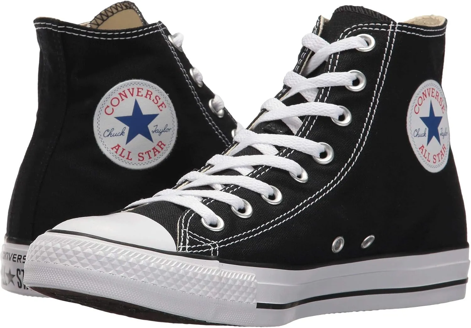 Converse Chuck Taylor All Star High Top Sneaker, Black (White Sole), Size 6