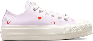 Converse Chuck Taylor All Star Lift Platform Y2K Heart Low Top Sneaker Lilla da Donna A09115C