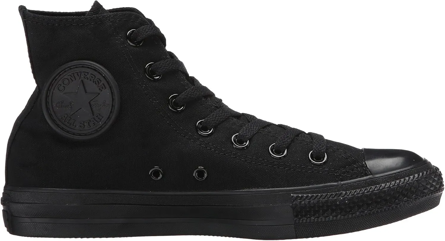 Converse Mens Chuck Taylor All Star High Top, 9 B(M) US Women / 7 D(M) US Men, Black Monochrome