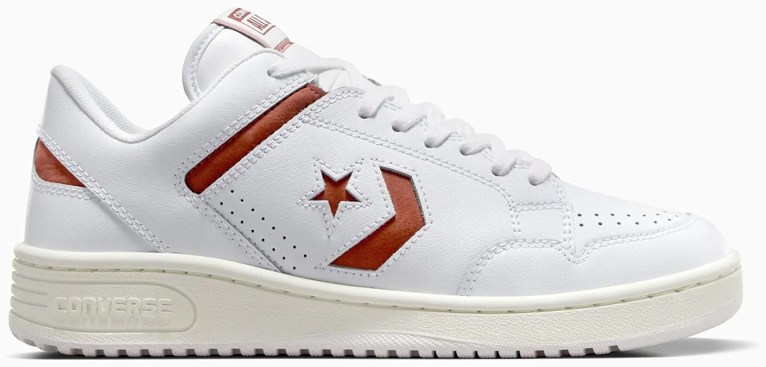 Converse Weapon Leather Unisex Low Top Sneaker (A11573C, in A Nutshell Brown/White)