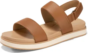 Coutgo Womens Flat Sandals Comfortable Arch Support Adjustable Double Strap Lightweight Summer Platform Sandals