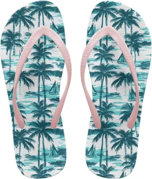 Creative Plant Print Flip Flops for Women Fit Comfort Flat Shower Sandals Lightweight Casual Ladies Slippers Beach Vacation Essentials