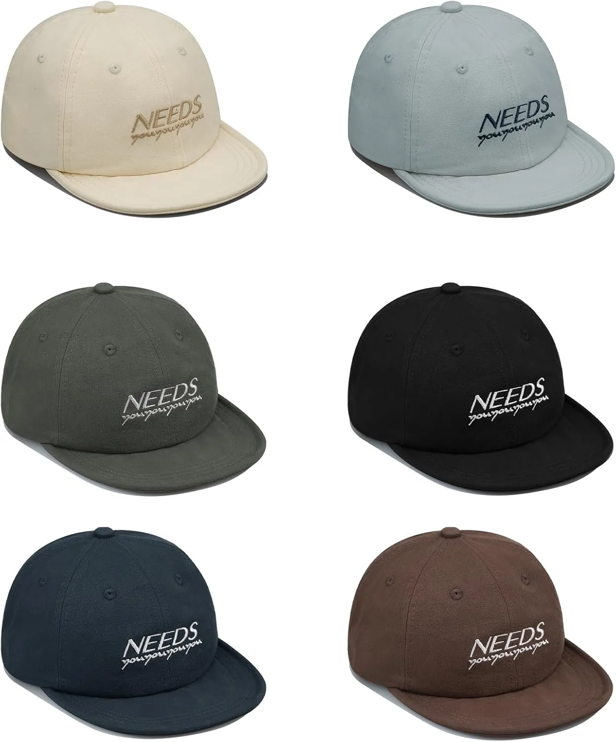Croogo Short Brim Baseball Cap Low Profile Casual Flat Brimmed Lightweight Hats Cotton Outdoor Adjustable Caps Sun Hat