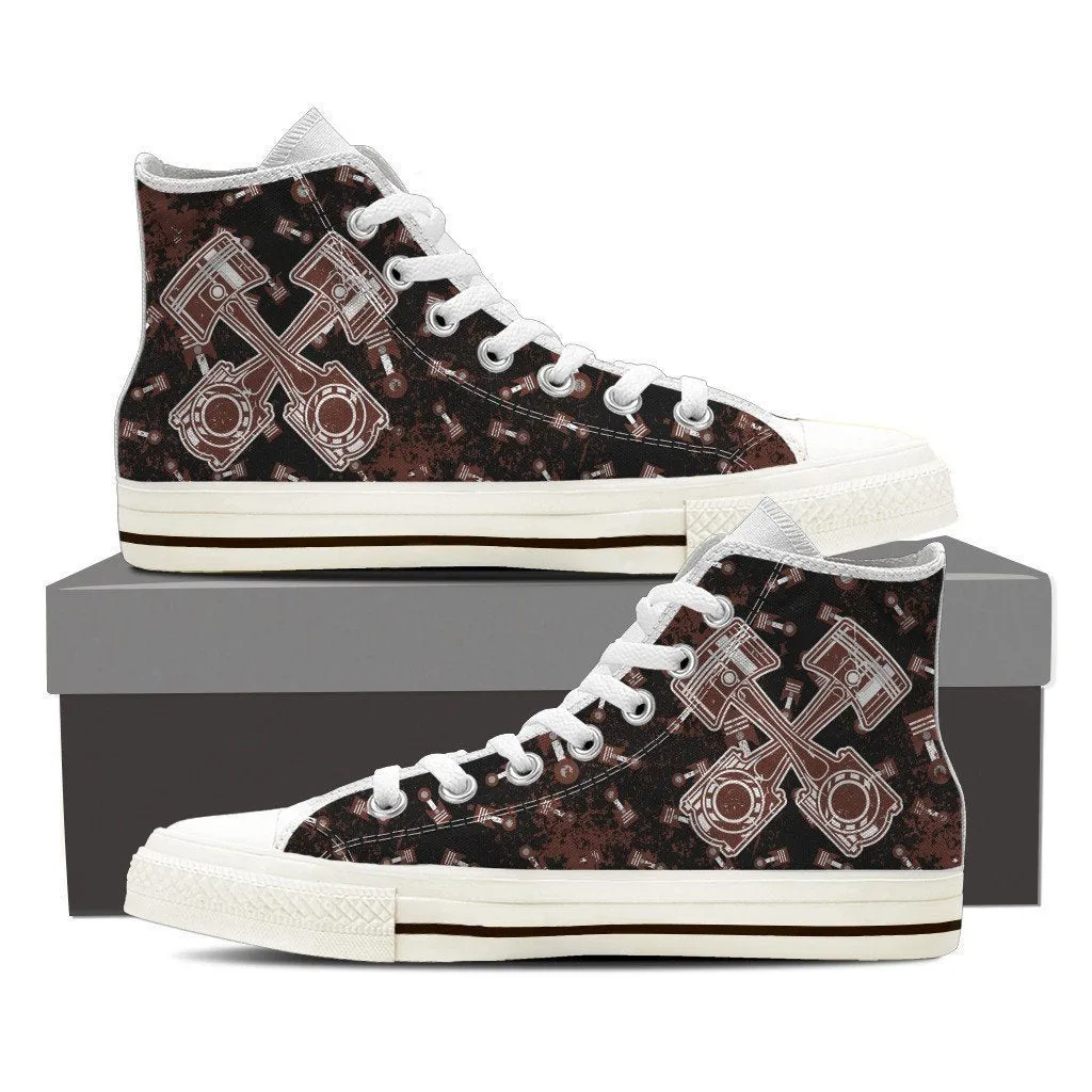 cross pistons ladies high top sneakers