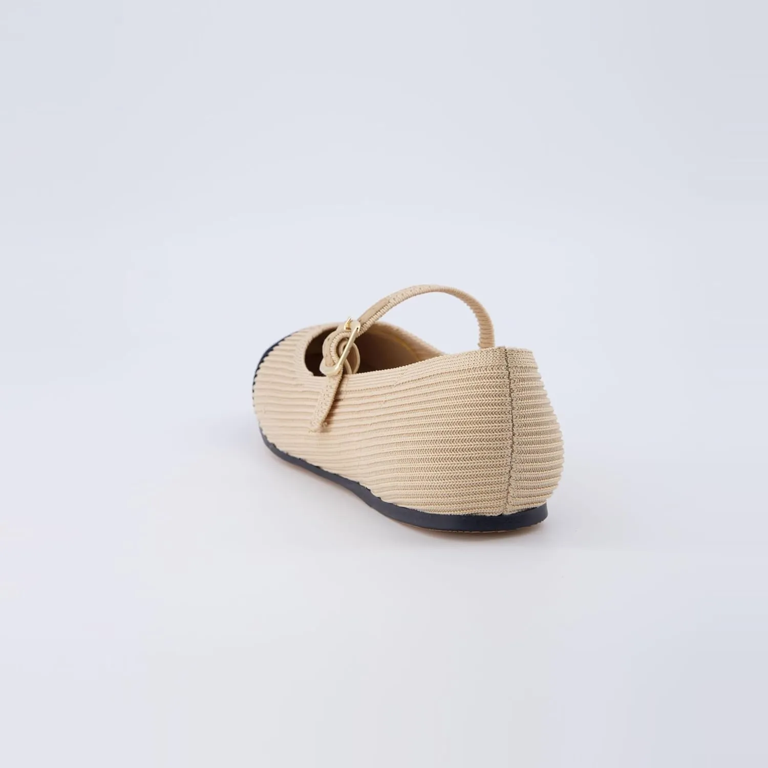 CUSHIONAIRE Women's Petal Mary Jane Knit Flat – Stretchy Textured Fabric, Adjustable Strap, Memory Foam, Available in Wide Widths, Comfortable & Lightweight