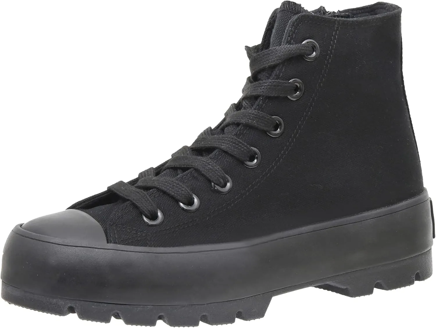 CUSHIONAIRE Women's Vespa high top Canvas Sneaker  Memory Foam and Side Zipper