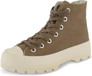 CUSHIONAIRE Women's Vespa high top Canvas Sneaker  Memory Foam and Side Zipper