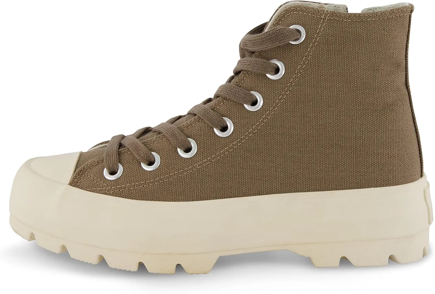 CUSHIONAIRE Women's Vespa high top Canvas Sneaker  Memory Foam and Side Zipper