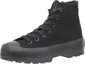 CUSHIONAIRE Women's Vespa high top Canvas Sneaker  Memory Foam and Side Zipper