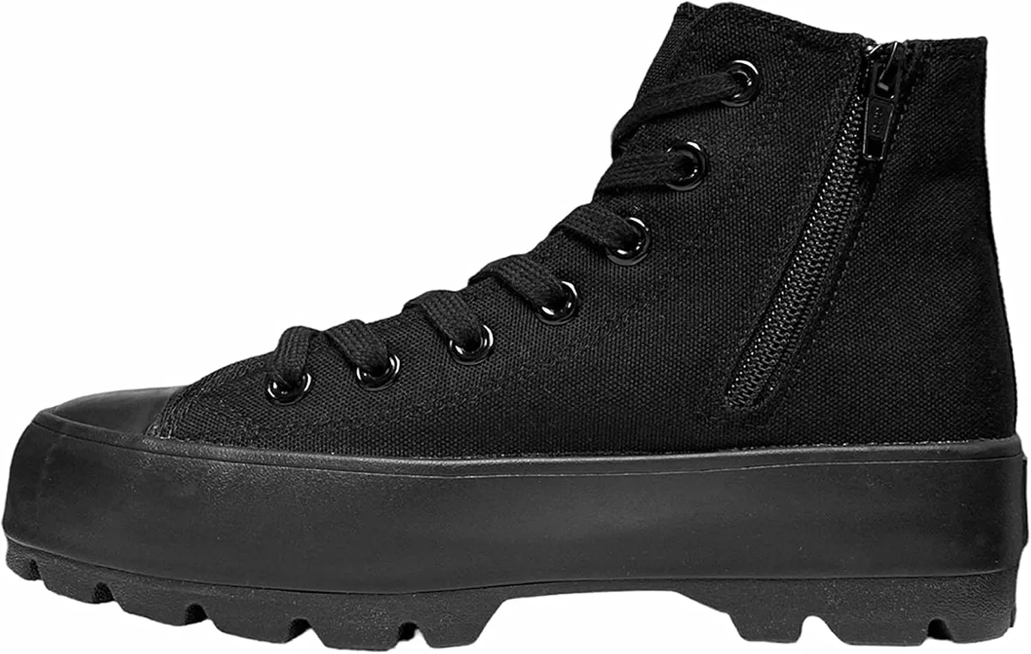 CUSHIONAIRE Women's Vespa high top Canvas Sneaker  Memory Foam and Side Zipper