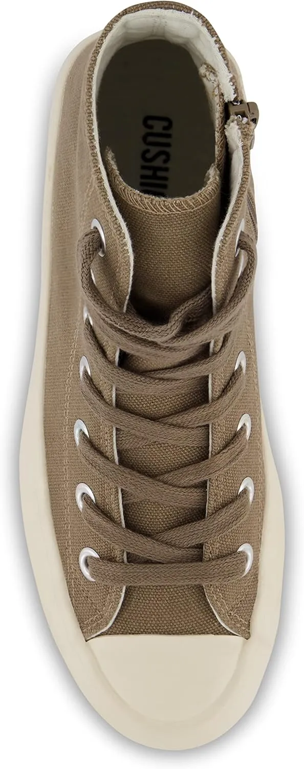 CUSHIONAIRE Women's Vespa high top Canvas Sneaker  Memory Foam and Side Zipper