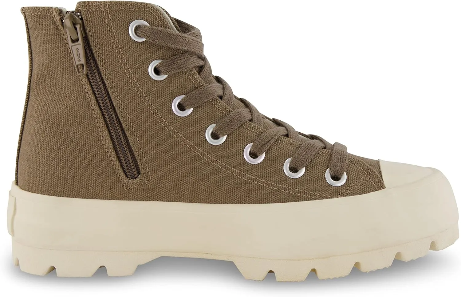 CUSHIONAIRE Women's Vespa high top Canvas Sneaker  Memory Foam and Side Zipper