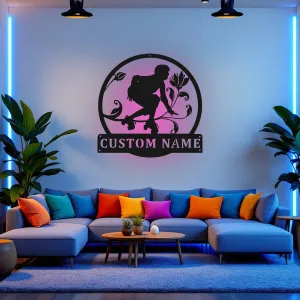 Custom Roller Derby Metal Wall Art With Led Light, Personalized Roller Derby Name Sign Decoration For Room, Roller Derby Metal Home Decor