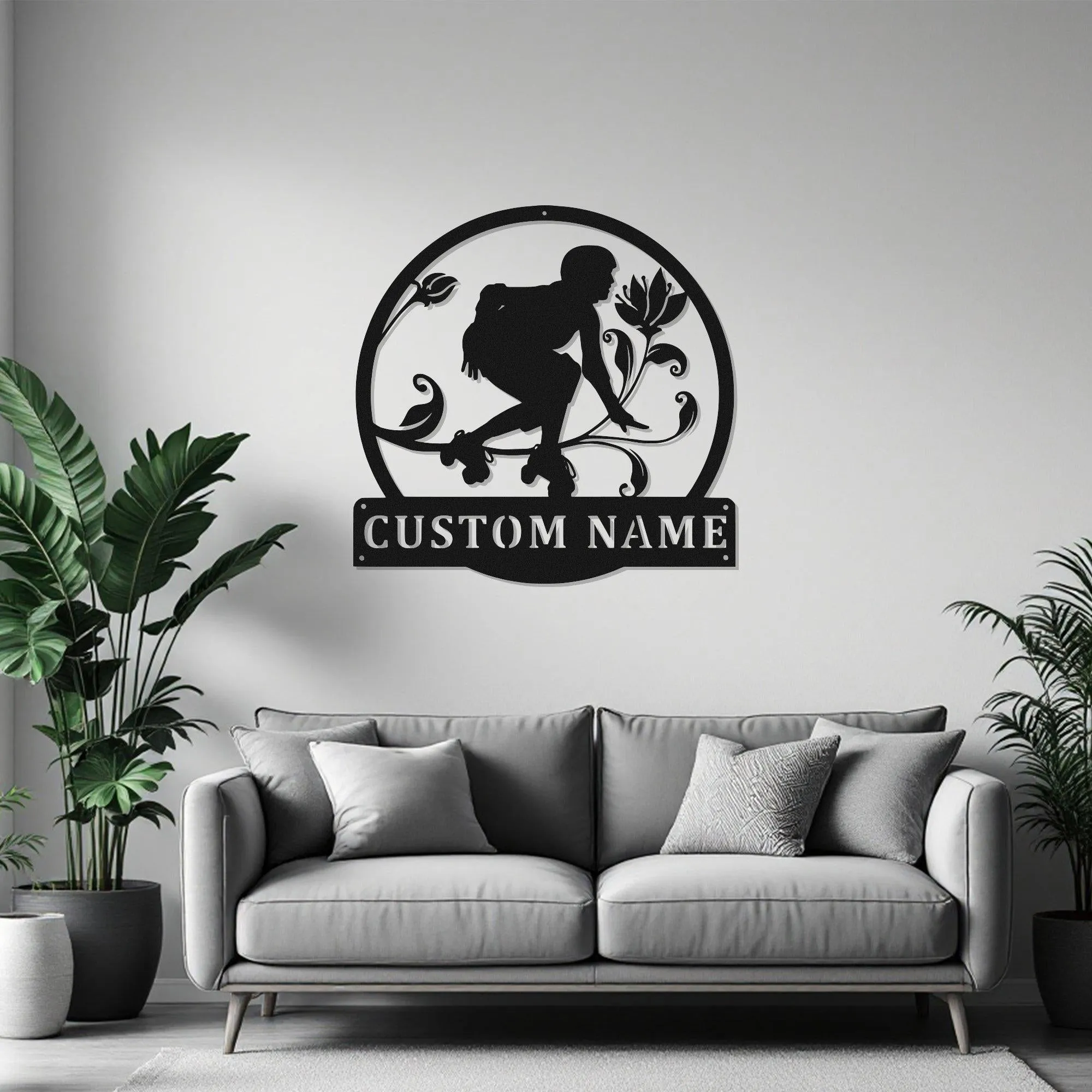 Custom Roller Derby Metal Wall Art With Led Light, Personalized Roller Derby Name Sign Decoration For Room, Roller Derby Metal Home Decor