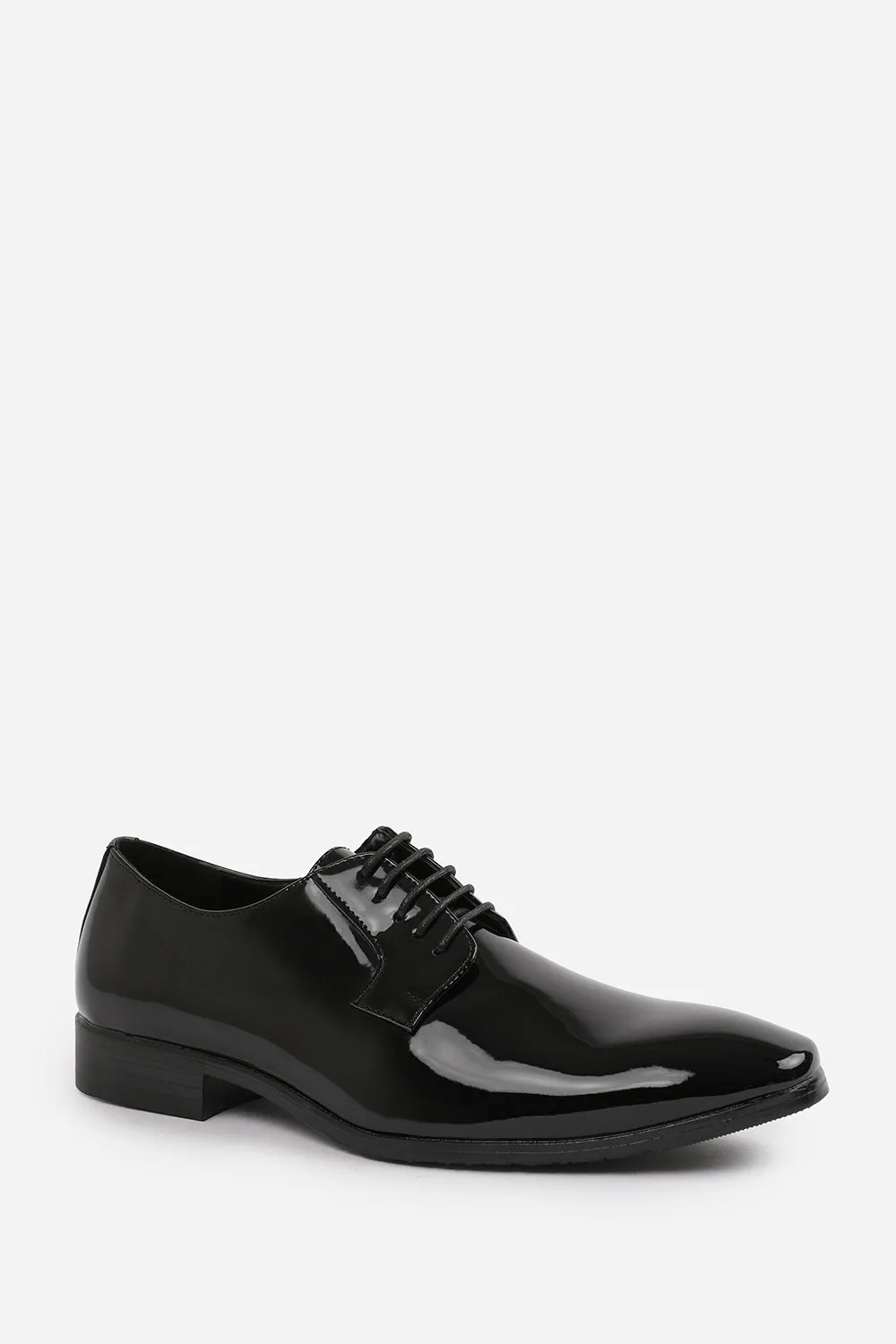 DAVID LACE UP DERBY FORMAL DRESS WORK SHOES IN BLACK PATENT