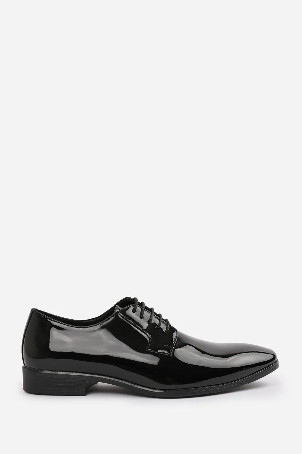 DAVID LACE UP DERBY FORMAL DRESS WORK SHOES IN BLACK PATENT