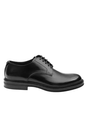 Derby In Black Brushed Calfskin
