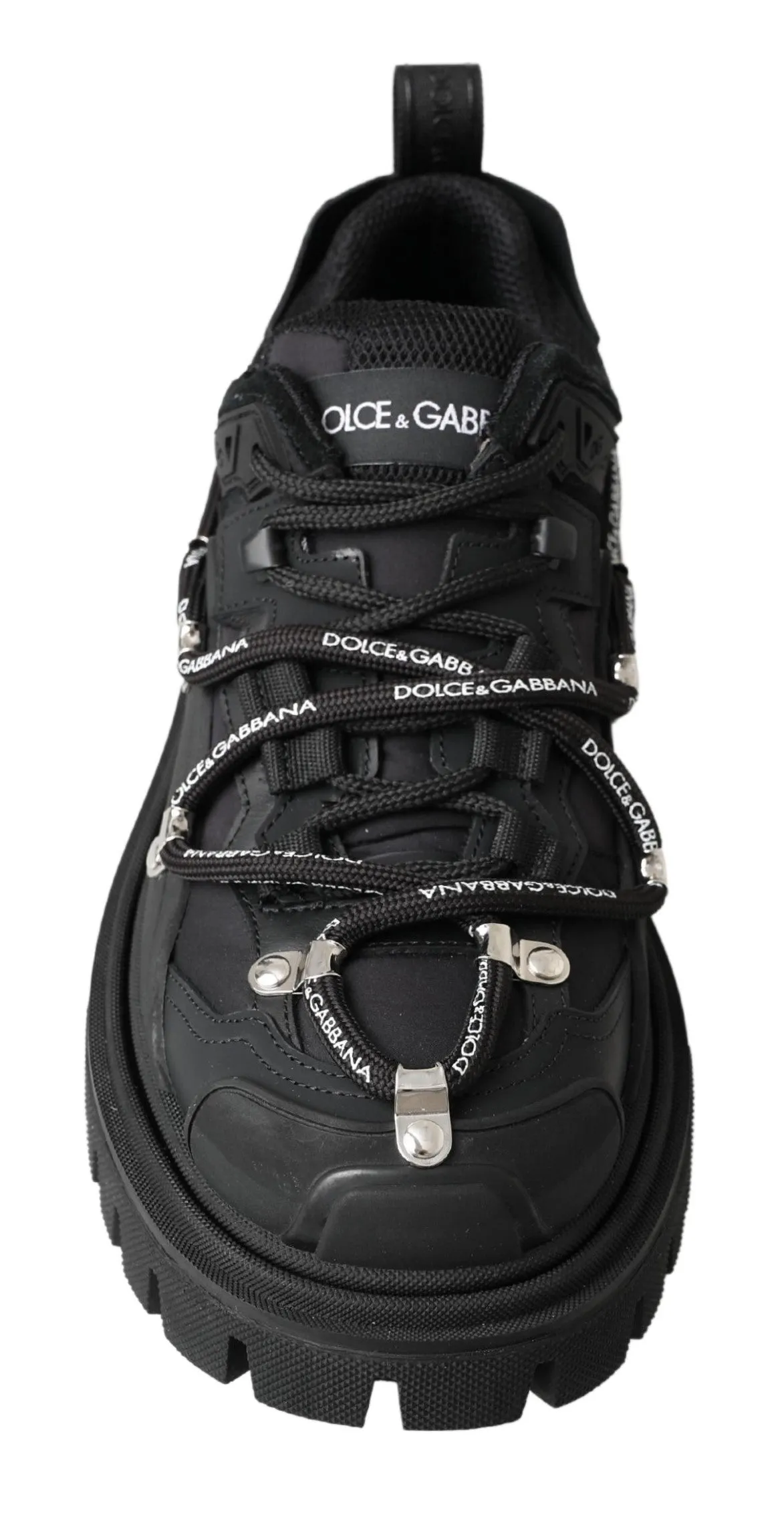 Dolce & Gabbana Portofino Black Leather Sneakers