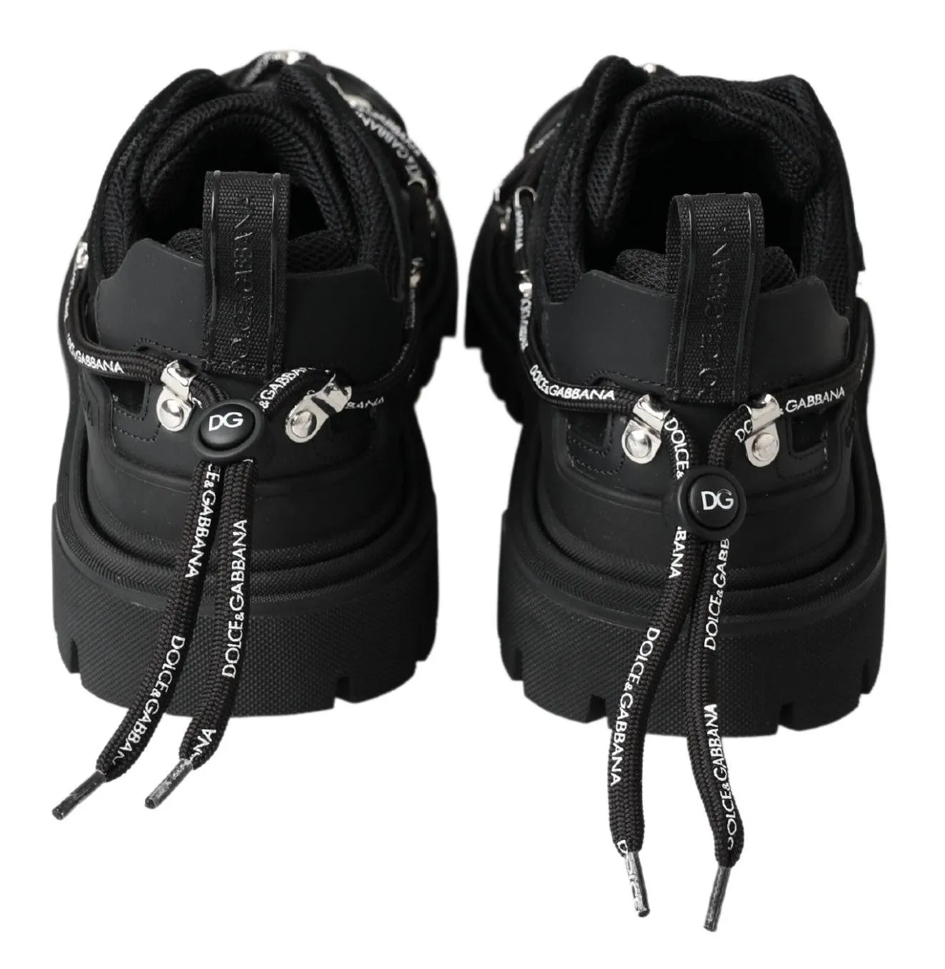 Dolce & Gabbana Portofino Black Leather Sneakers