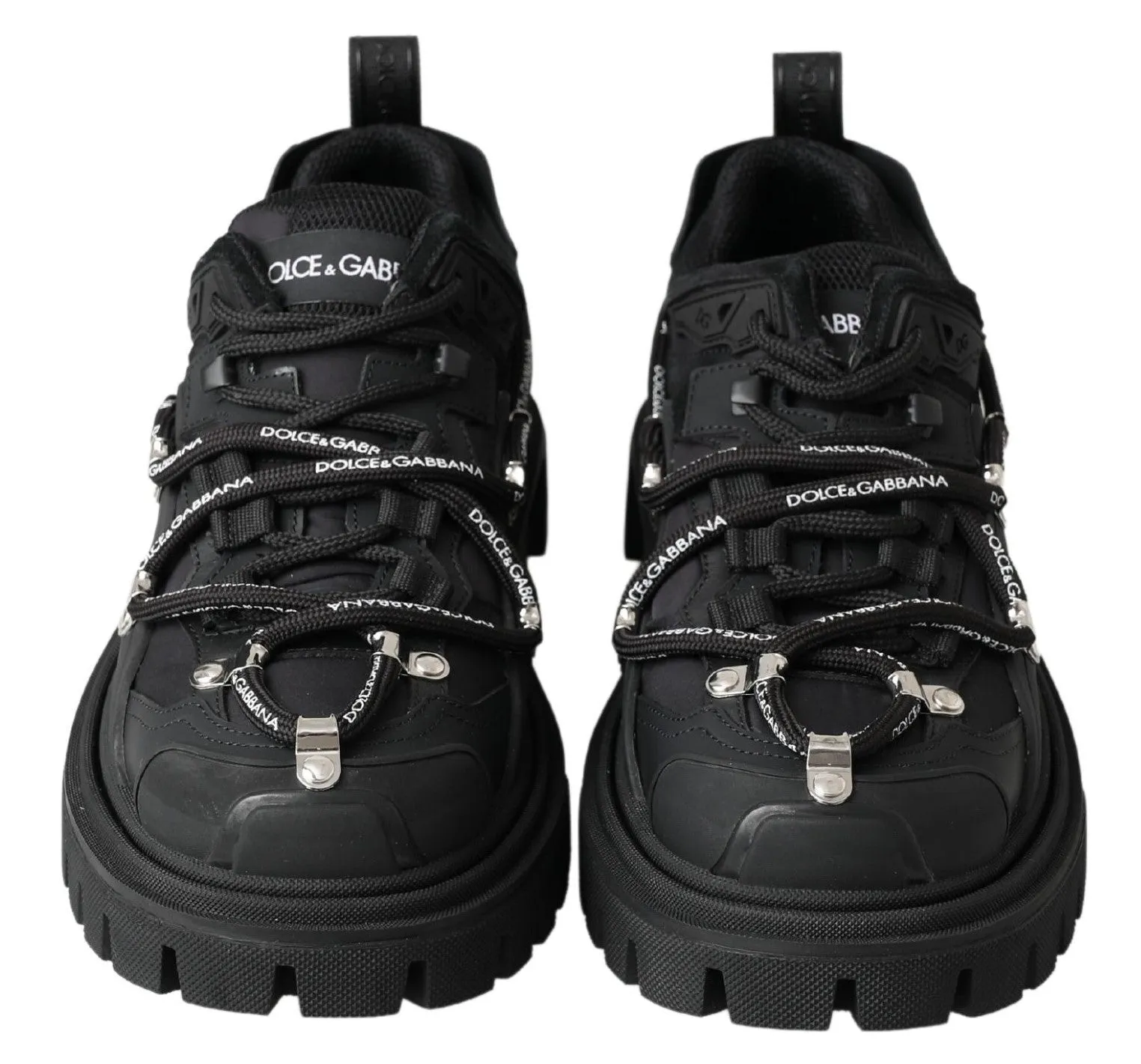 Dolce & Gabbana Portofino Black Leather Sneakers