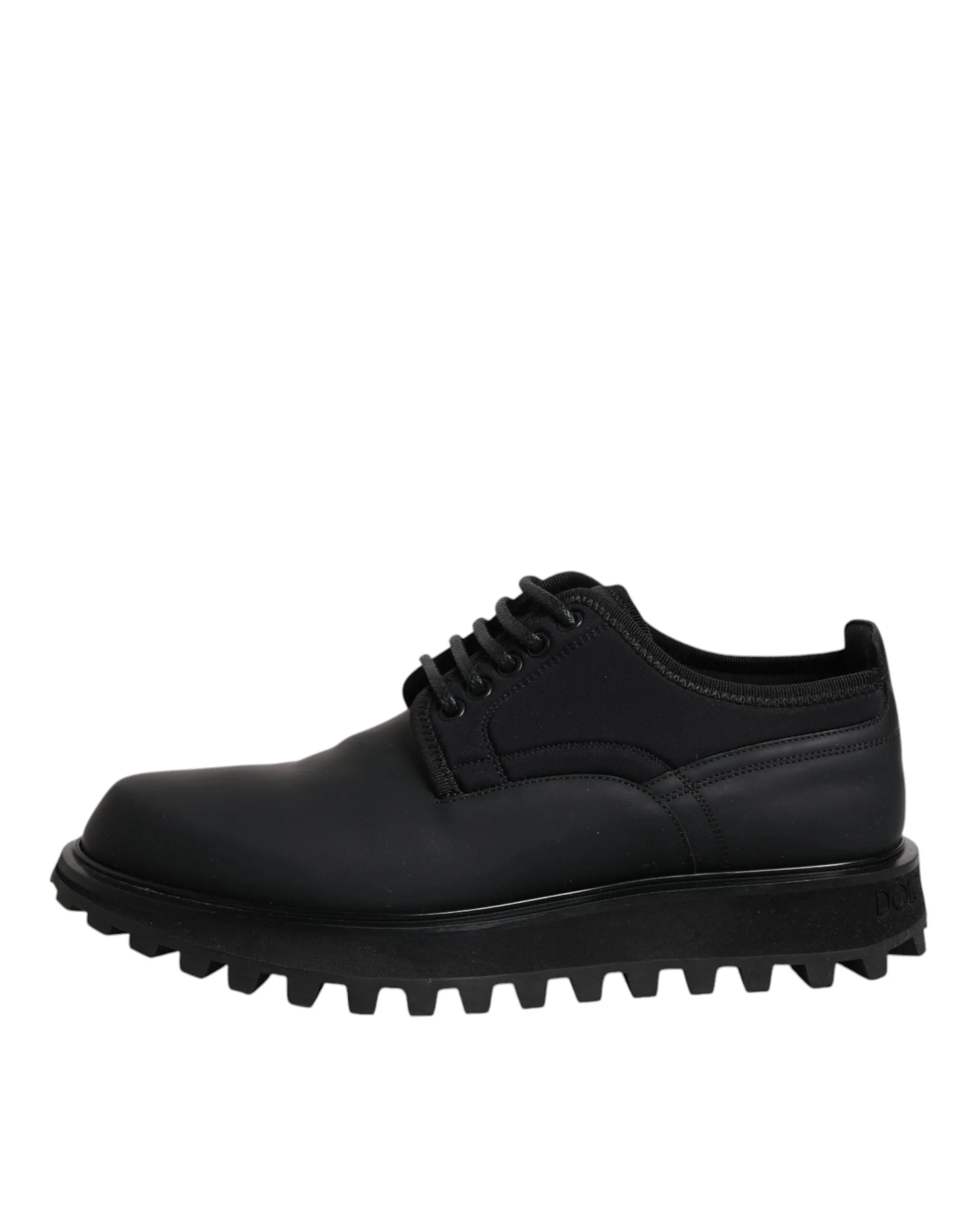 Dolce Lace Up Trekking Shoes Leather Gabbana Black Dress Exclusive products Best choice &