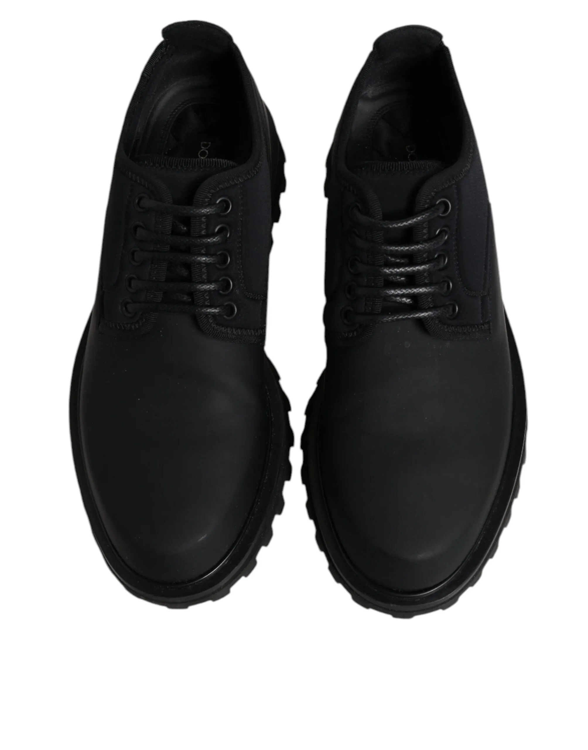 Dolce Lace Up Trekking Shoes Leather Gabbana Black Dress Exclusive products Best choice &