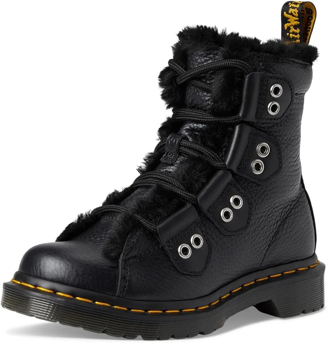 Dr. Martens Women's 1460 Lace to Toe Fur Lined Boots Combat