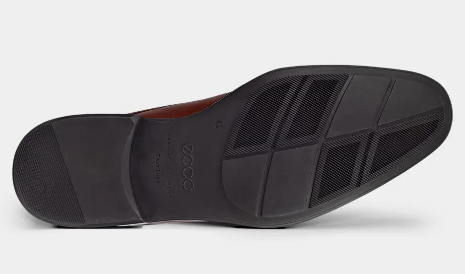 ECCO Men's City Tray Leather Derby Shoe Cognac