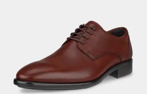 ECCO Men's City Tray Leather Derby Shoe Cognac