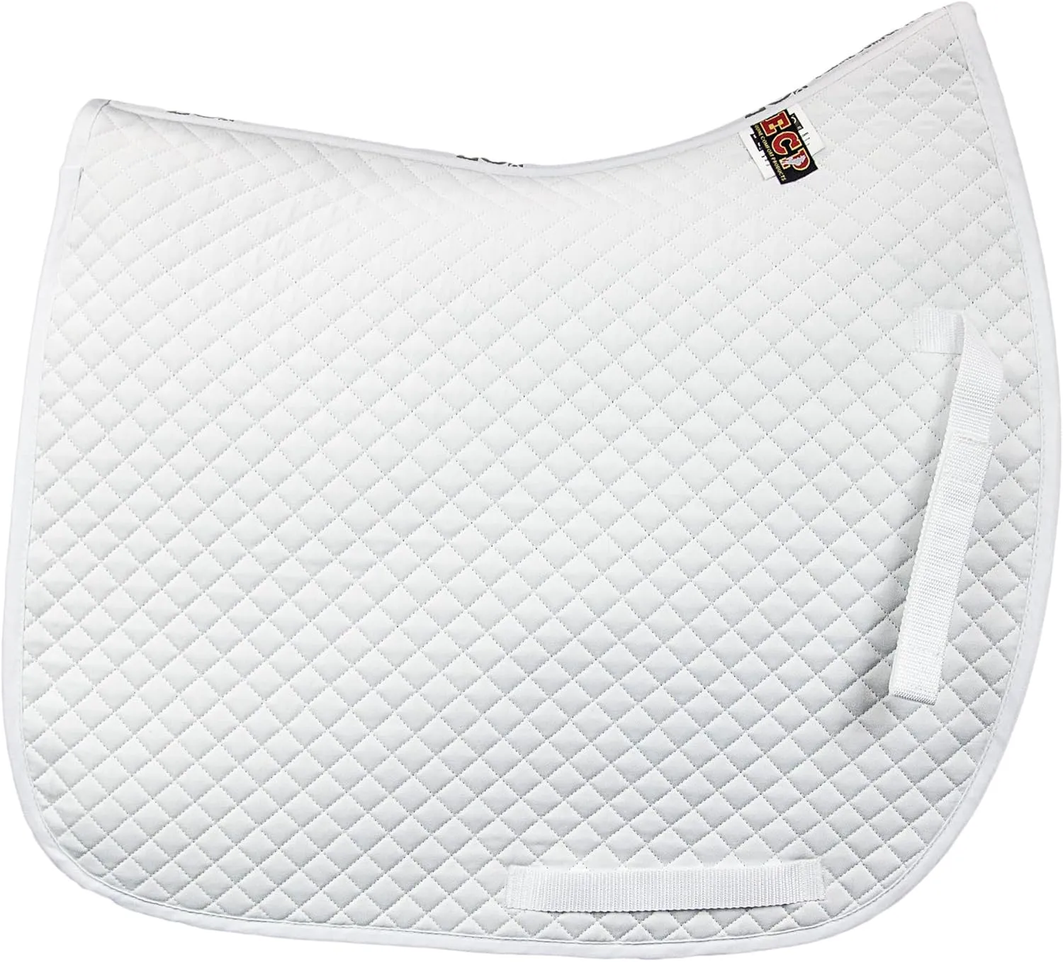 ECP Equine Comfort Products Quilted Dressage Saddle Pad, Breathable, Moisture-Absorbing, Lightweight Cushioning, Secure Fit, Contoured for Comfort, Durable Cotton for Training & Competition