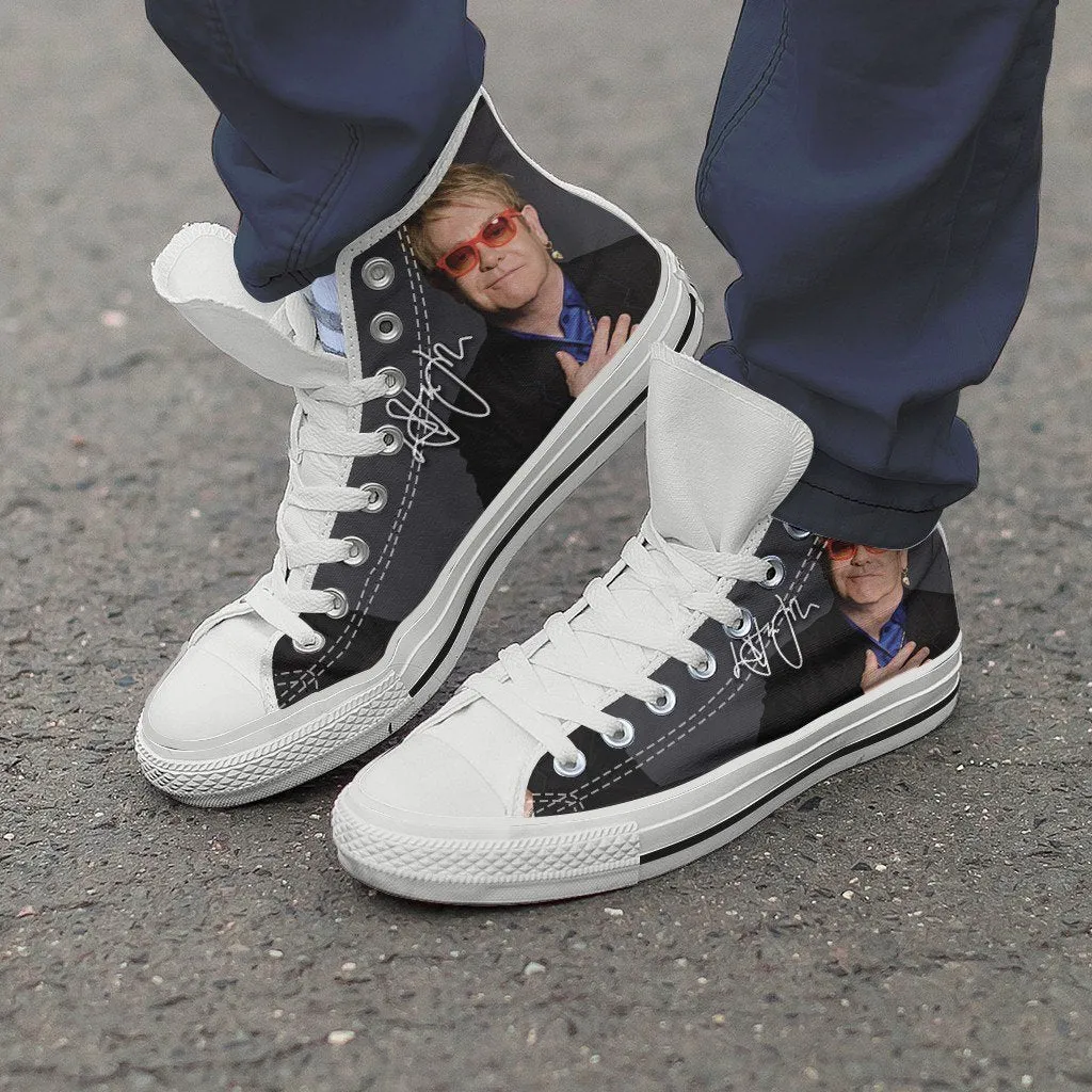 elton john mens high top sneakers