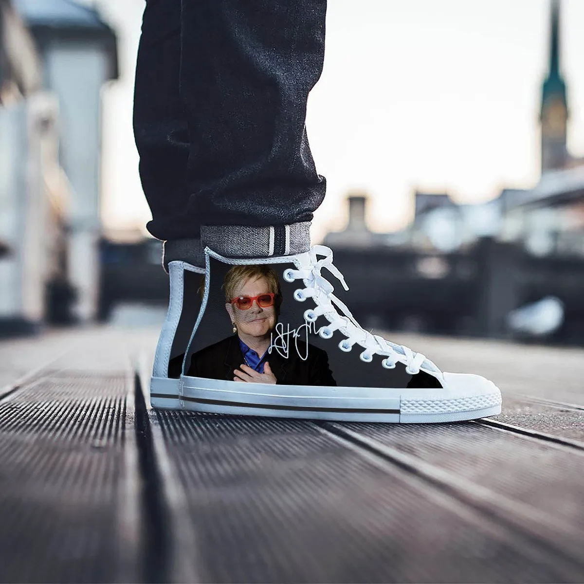 elton john mens high top sneakers