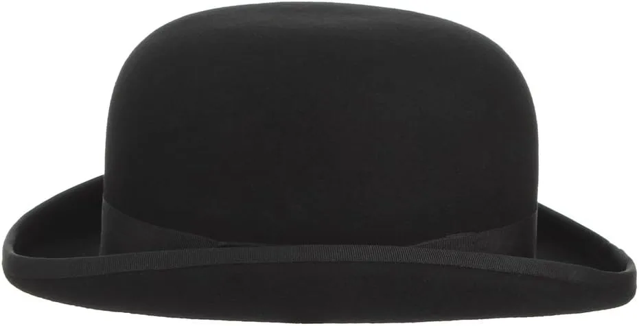 EOZY Mens 100% Wool Black Bowler Derby Hat Satin Lined Fedora Party Costume Hat