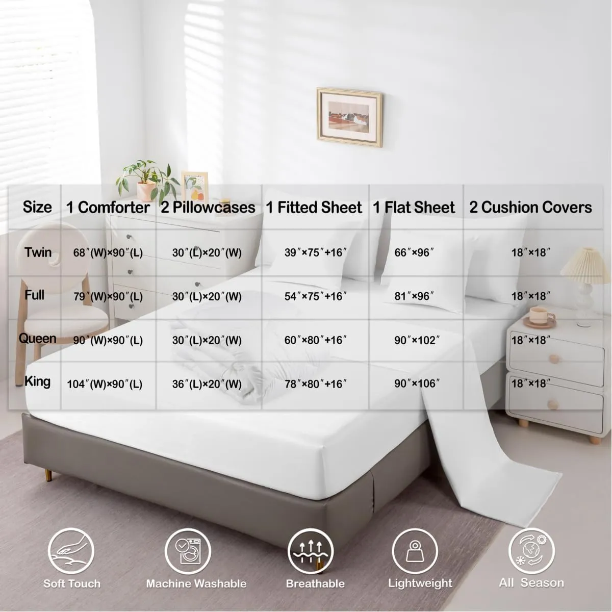 Erosebridal Tornado 7 Pcs Comforter Set Full Size,Natural Disaster Bed in a Bag with Flat Sheet and Fitted Sheet for Kids Teens Adult,Horror Theme Bedding Set with Pillowcase and Sham Reversible