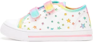 EUXTERPA Kids Toddler Sneakers Boys Girls Canvas Shoes Walking Sneaker with Easy Fasten Strap