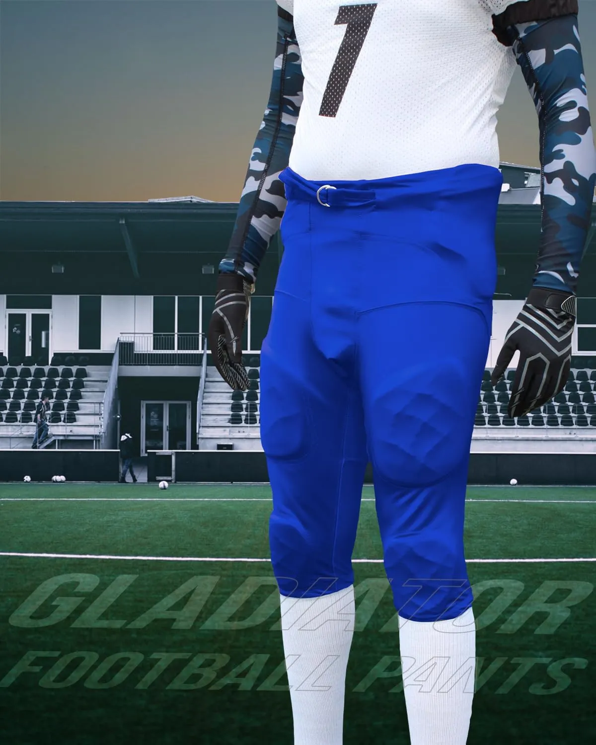 Exxact Sports Gladiator Mens Integrated Football Pants with Built-in Pads, Lightweight Ultra Flex Football Practice Pants