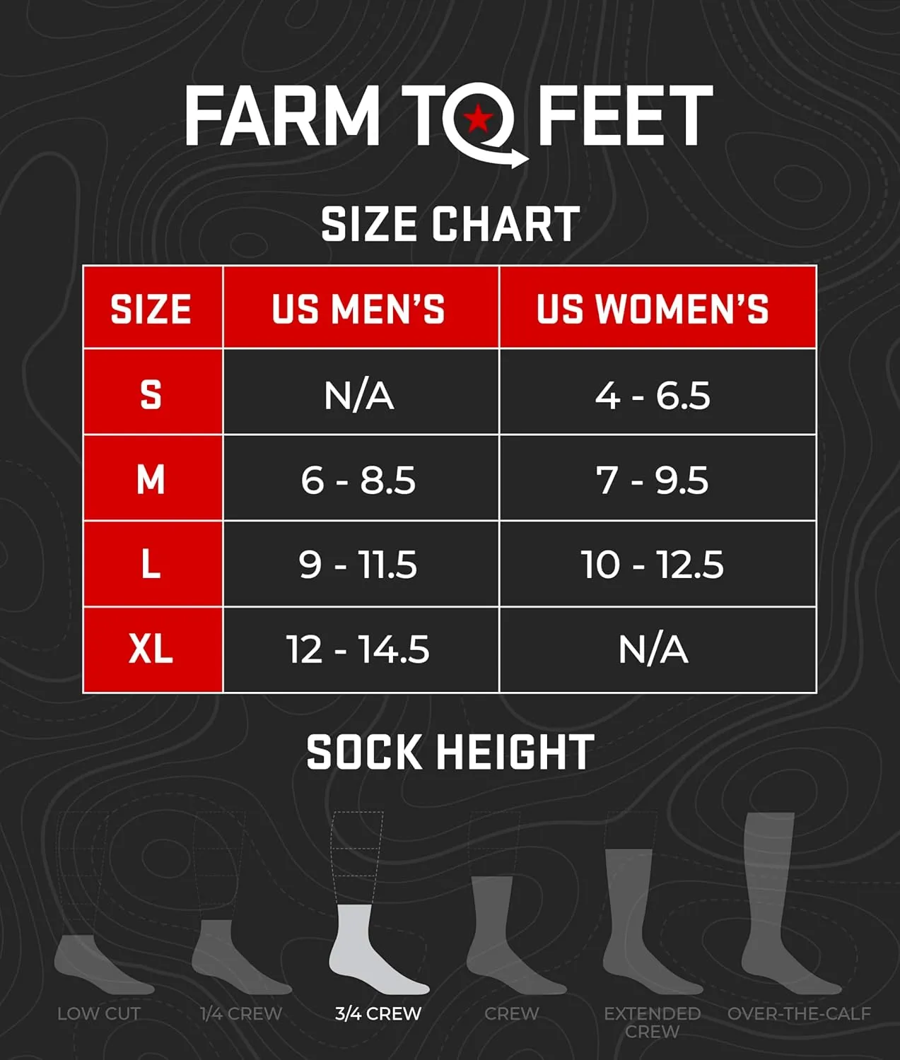Farm to Feet Unisex Flagstaff Light Cushion Trail Lightweight 3/4 Crew Socks