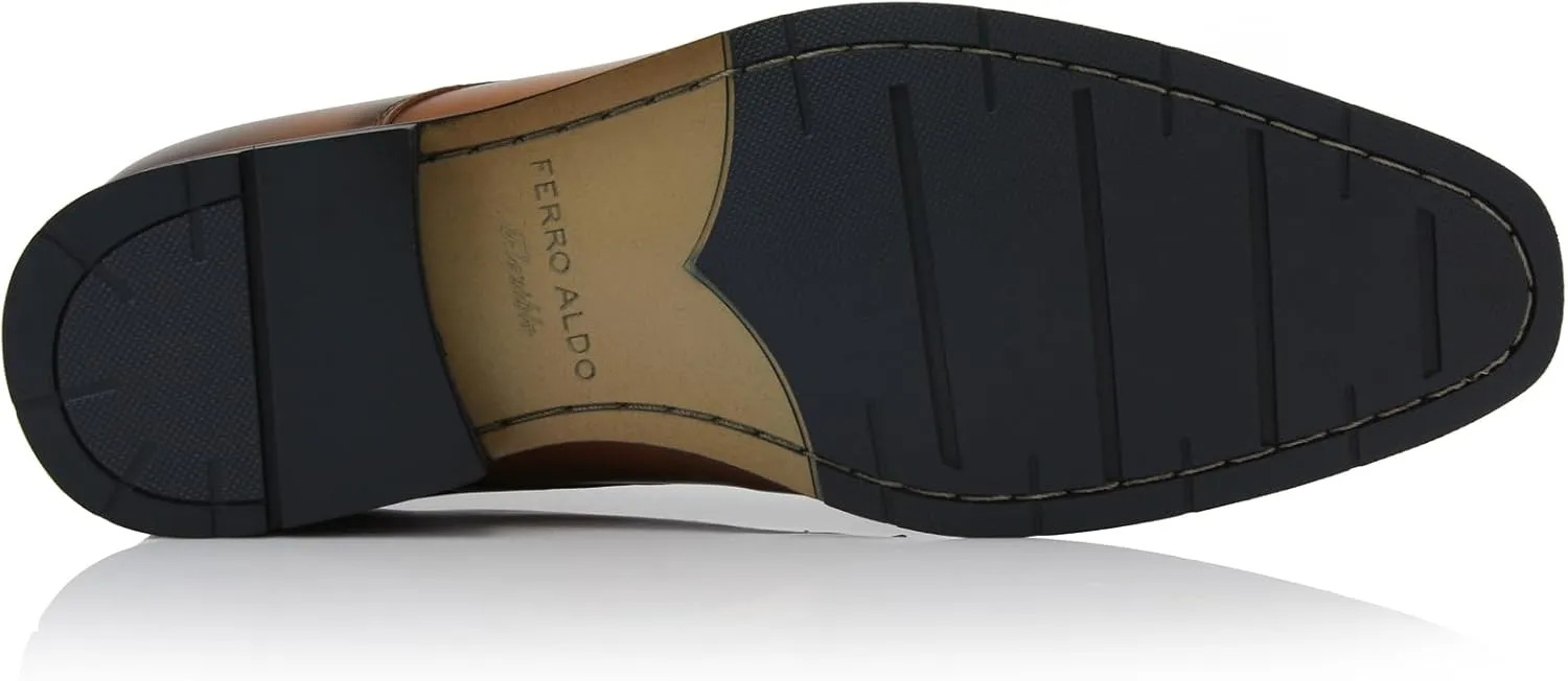 Ferro Aldo Alvin MFA19696 Men's Plain Square-Toe Derby Dress Shoes