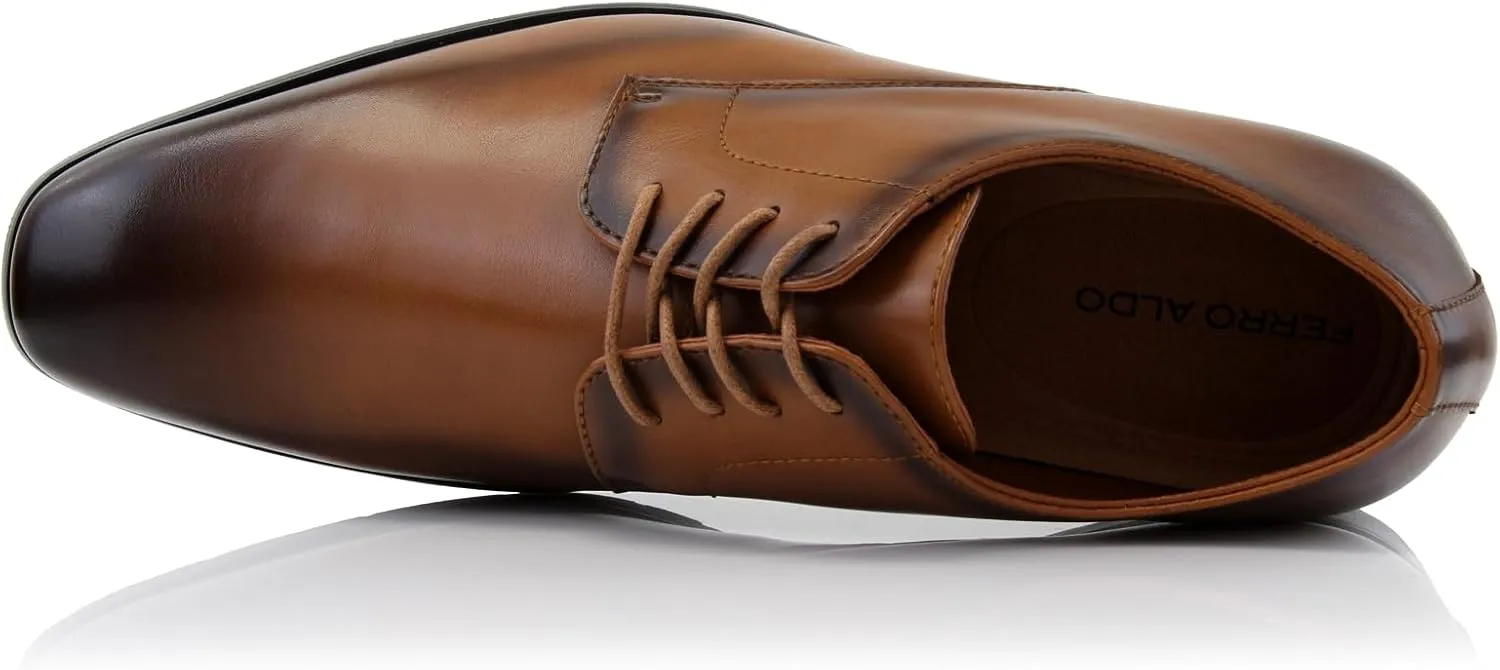 Ferro Aldo Alvin MFA19696 Men's Plain Square-Toe Derby Dress Shoes