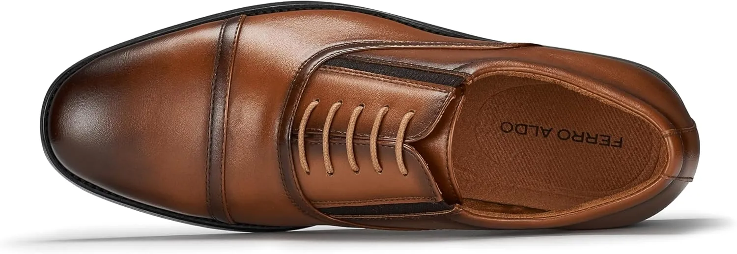 Ferro Aldo Men’s Classic Vegan Leather Lace-Up Oxford Formal Dress Shoes