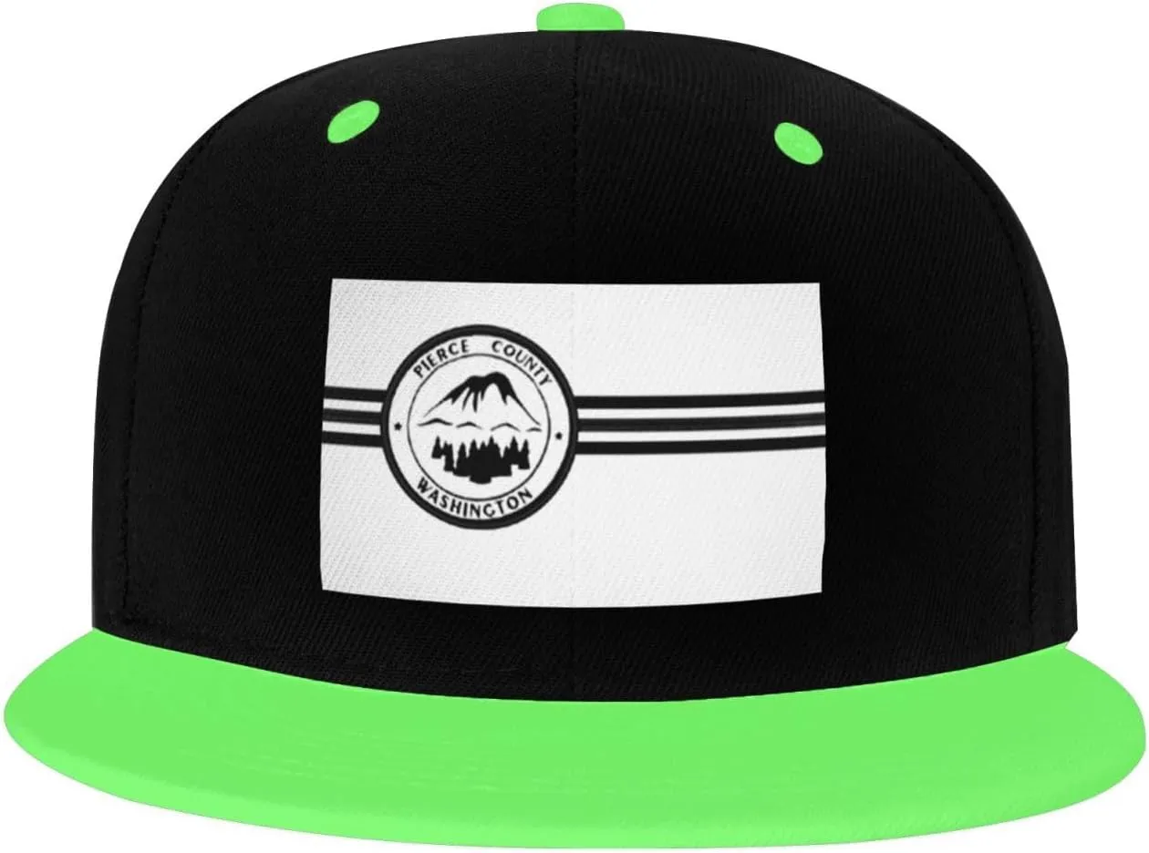Flag of Pierce County, Washington (Former) Snapback Hat for Men Women Baseball Cap Trucker Flat Bill Hats Dad Caps