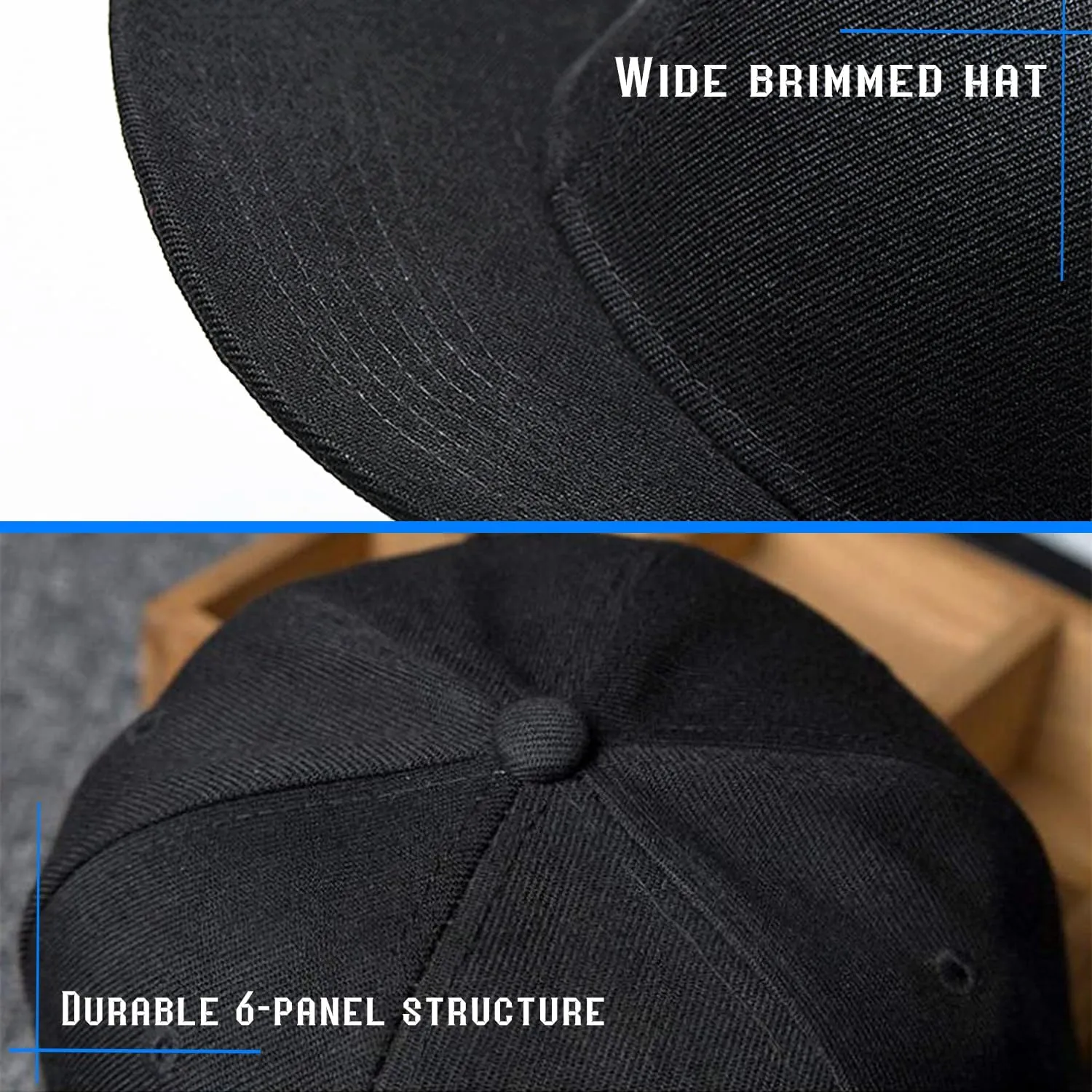 Flat Bill Hats for Men Snapback Hats Skull Skeleton Hat Flat Brim Fitted Hat Adjust Black Baseball Caps for Men