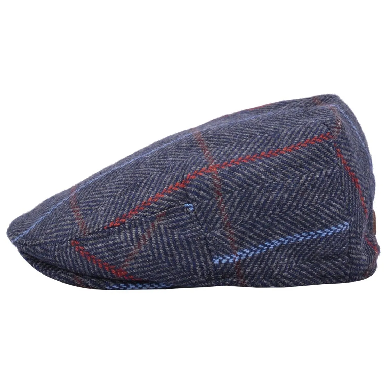 Flat Cap In A Striped Check - Blue, Green, Brown - Great Horse
