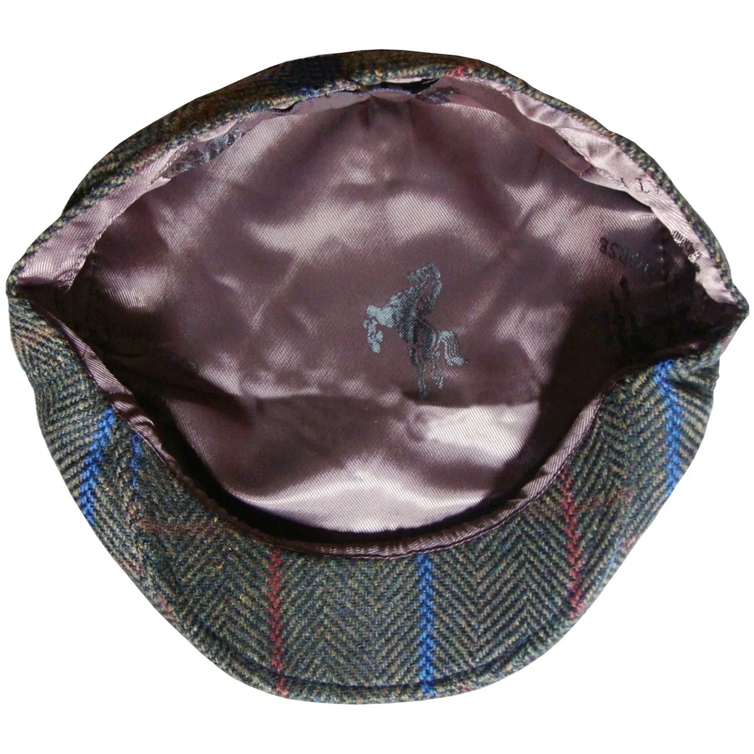 Flat Cap In A Striped Check - Blue, Green, Brown - Great Horse