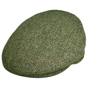 Flat Cap In Harris Tweed - Black, Green - Boardmans Design