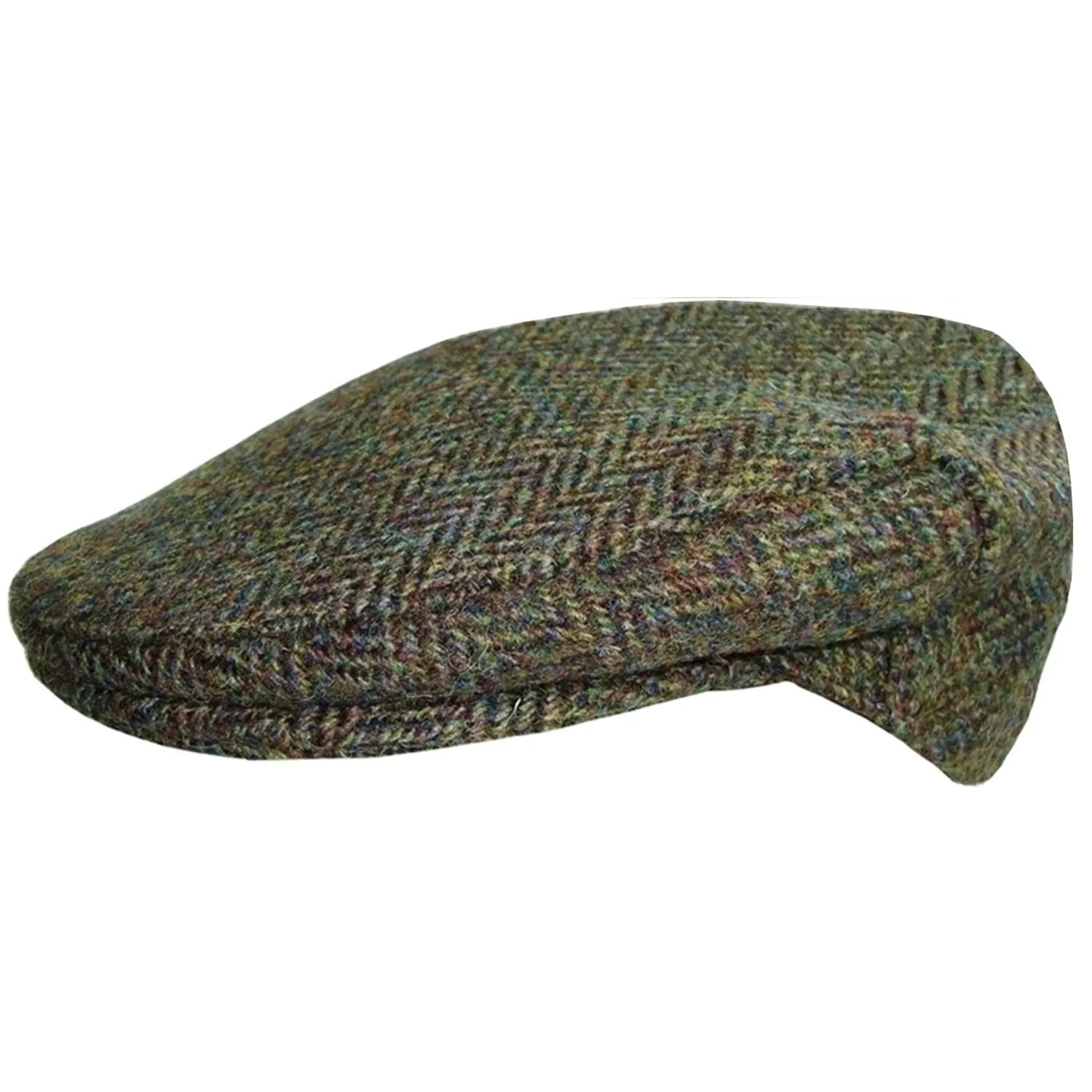 Flat Cap In Harris Tweed - Black, Green - Boardmans Design