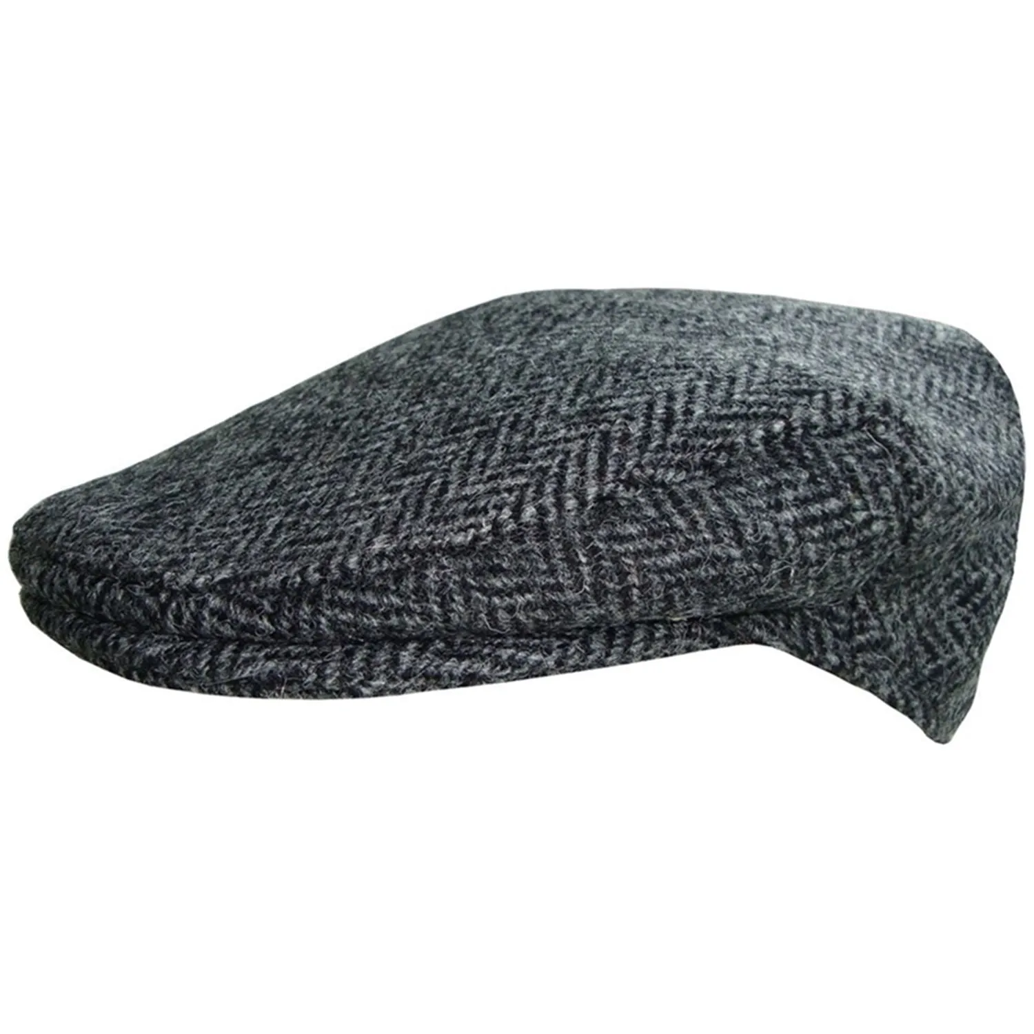 Flat Cap In Harris Tweed - Black, Green - Boardmans Design