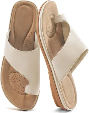 Flat Sandals for Women: Summer Beach Suitable for Women Comfortable Sandals Orthopedic Support Flats